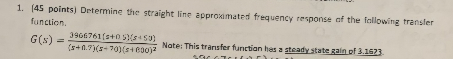 ( 4 5 points ) Determine the straight line