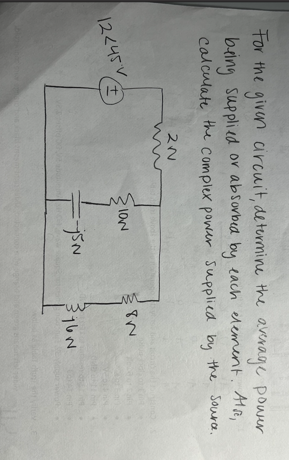 For the given circuit, determine the average