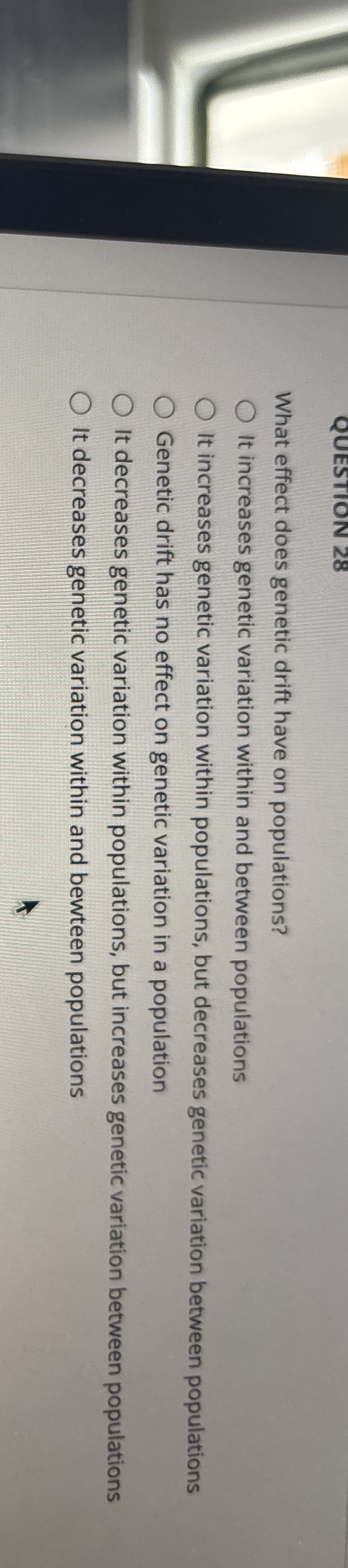 What effect does genetic drift have on