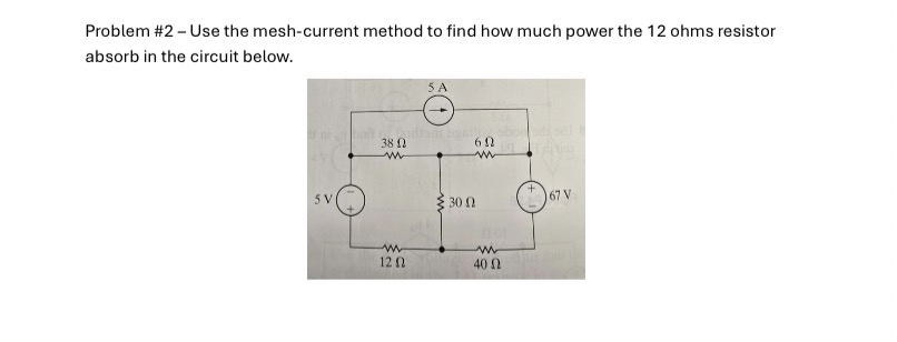 Problem # 2 - Use the mesh - current method to