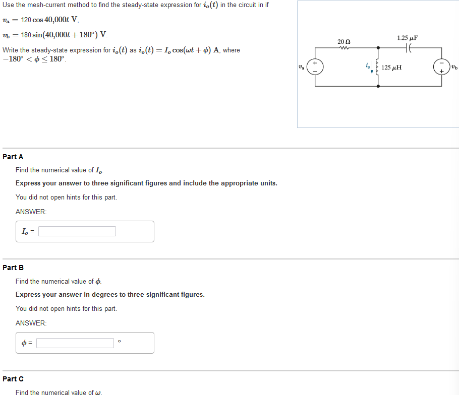 Part A Find the numerical value of \ ( I _ { \