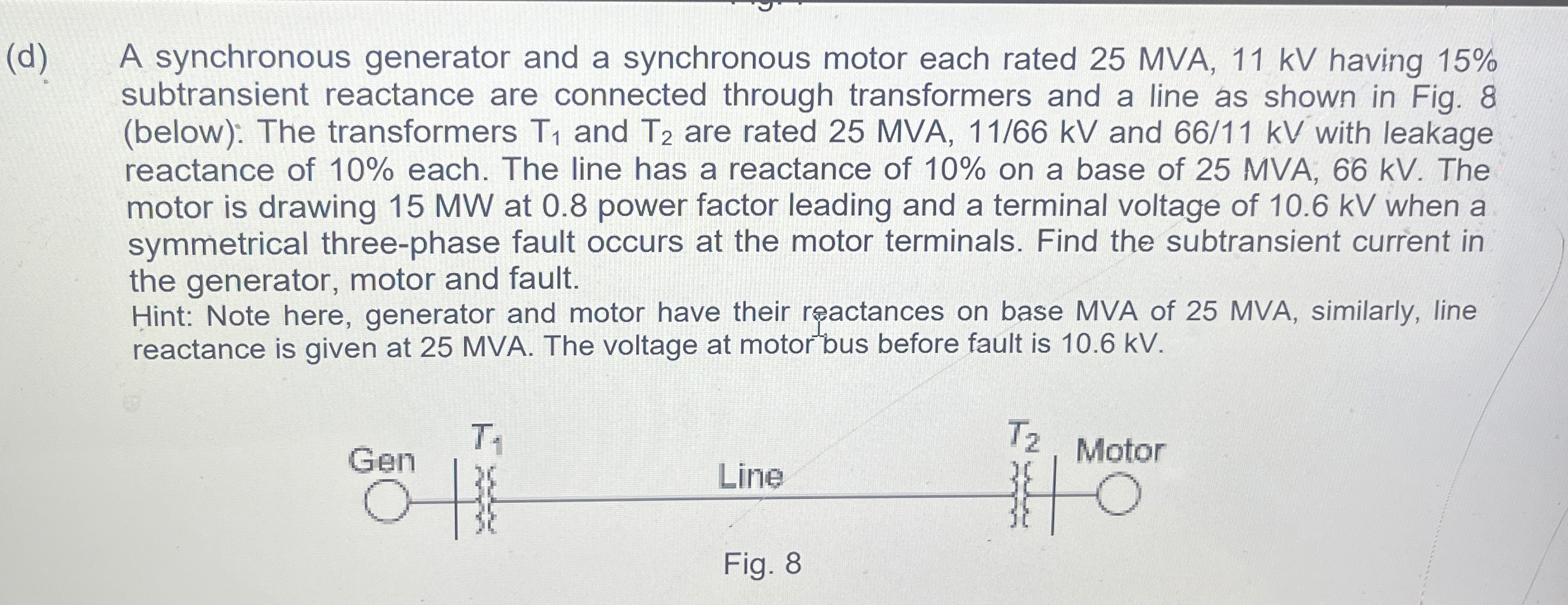 ( d ) A synchronous generator and a synchronous