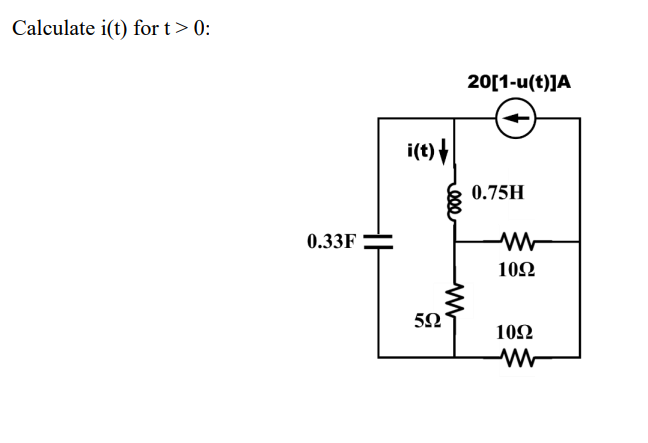 Calculate i ( t ) for t  style=