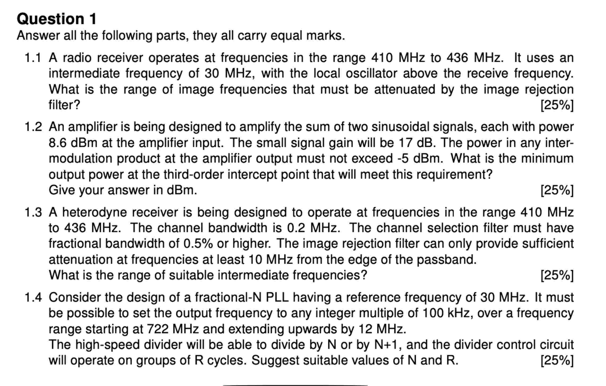 Question 1 Answer all the following parts, they