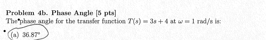 Problem 4 b . Phase Angle [ 5 pts ] The ? 0 phase