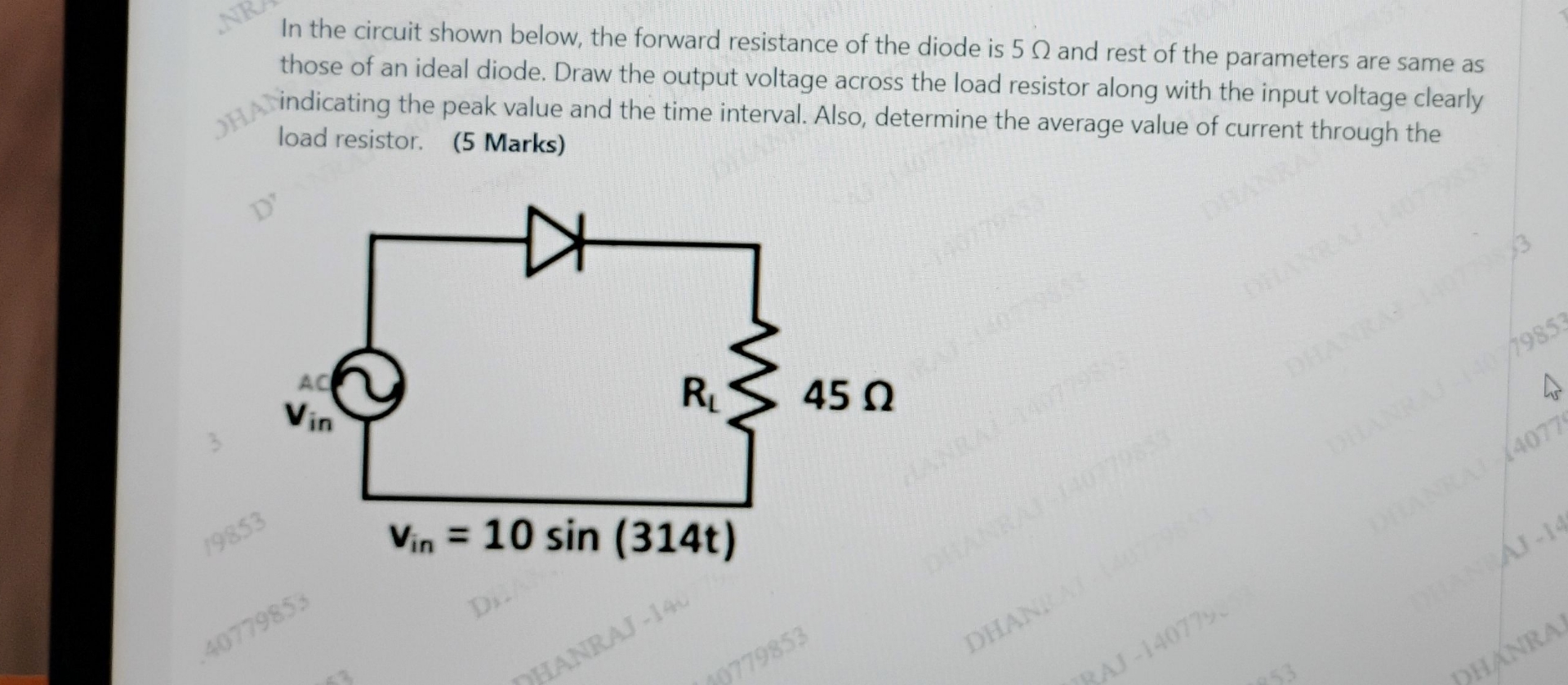 In the circuit shown below, the forward