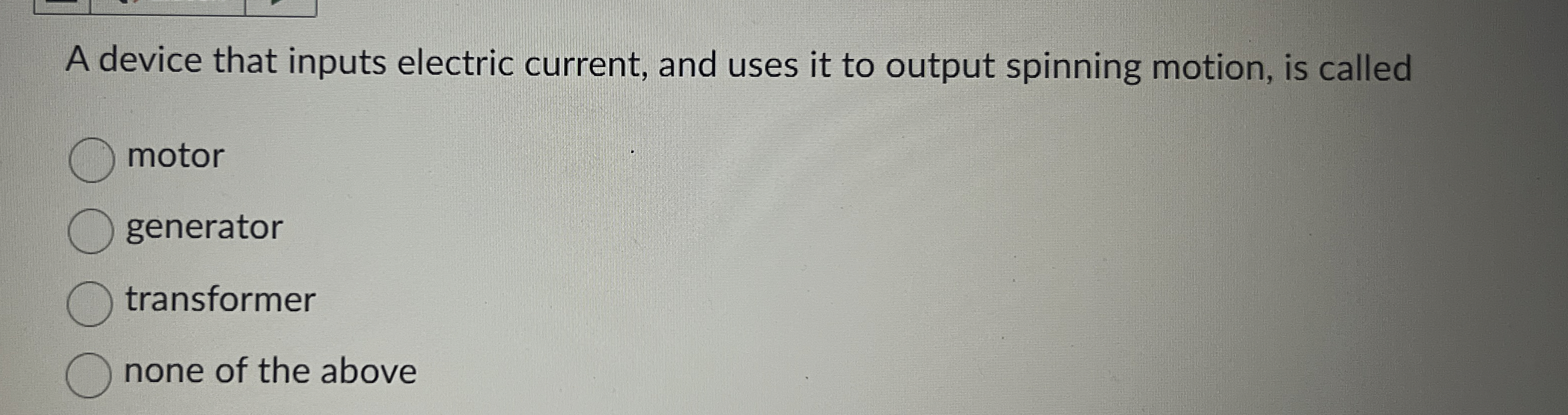 A device that inputs electric current, and uses