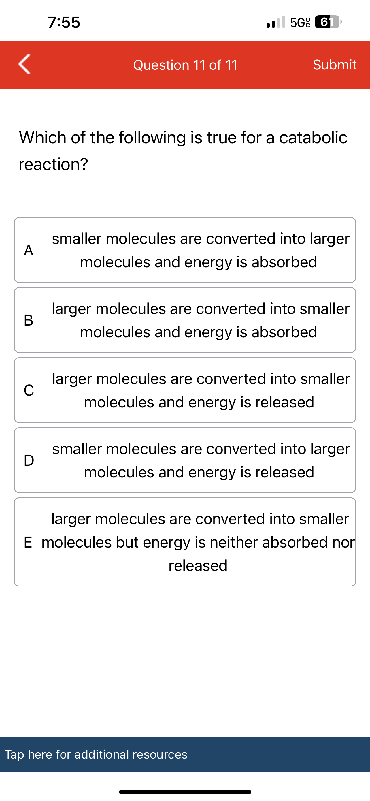 reaction? A smaller molecules are converted into