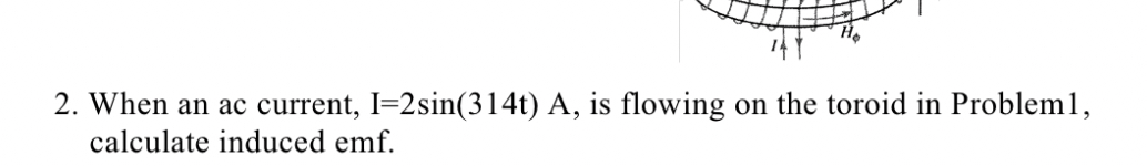 When an ac current, I = 2 s i n ( 3 1 4 t ) A ,