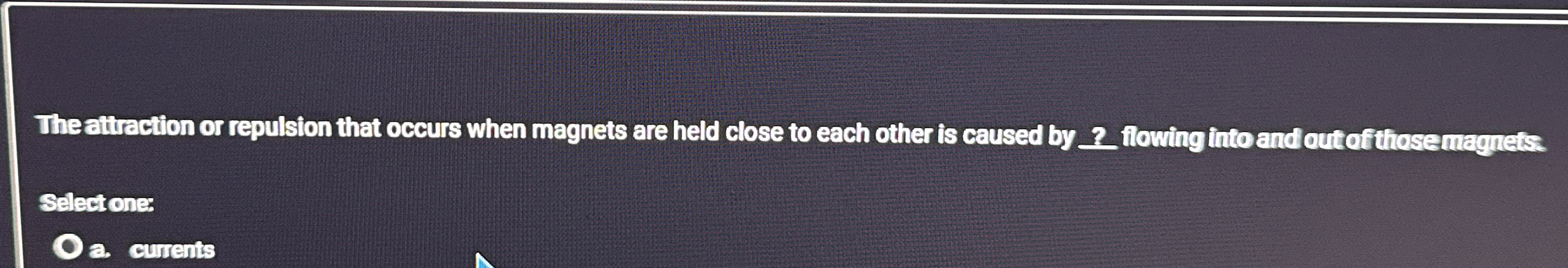 The attraction or repulsion that occurs when