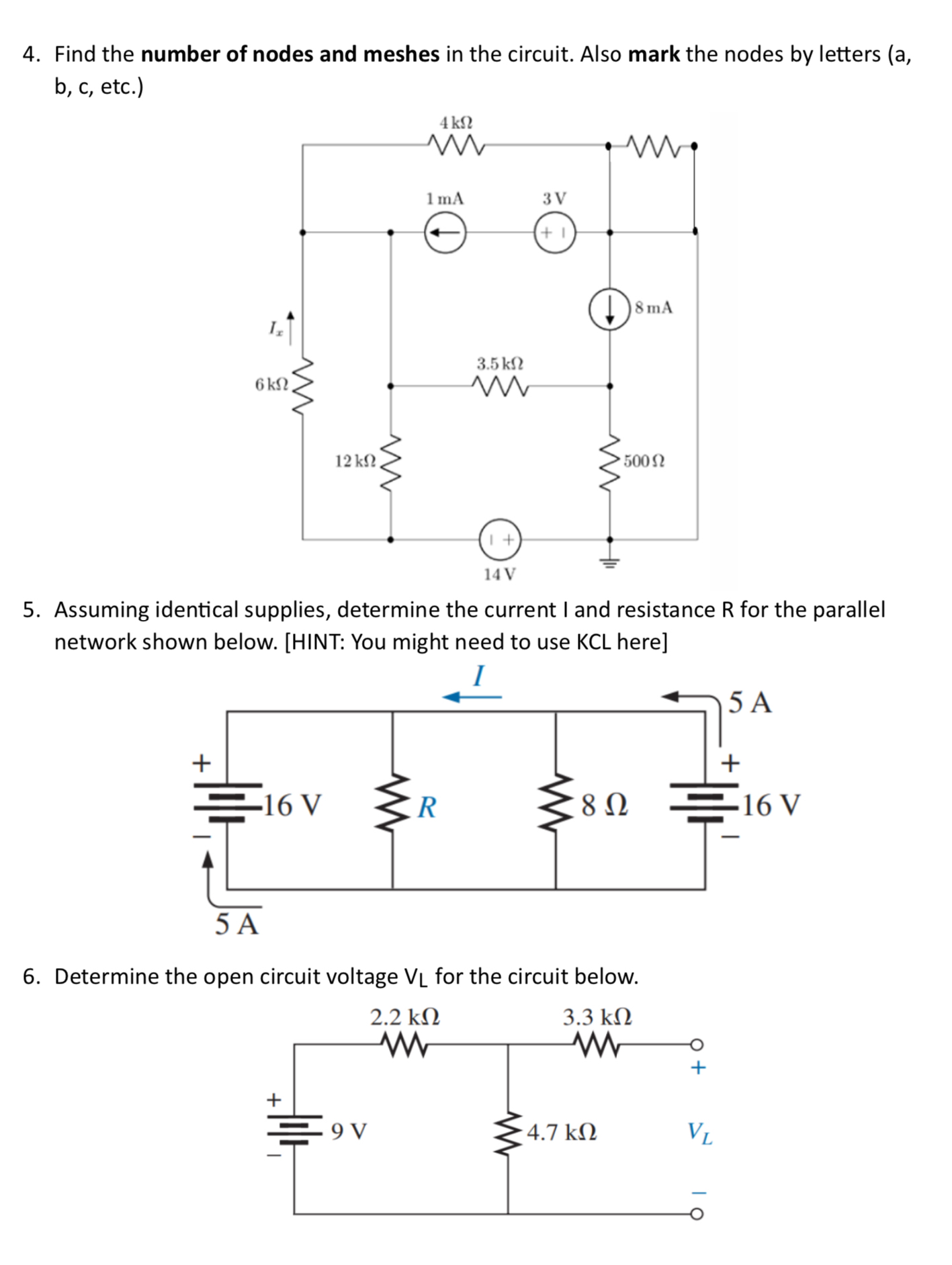 Find the number of nodes and meshes in the