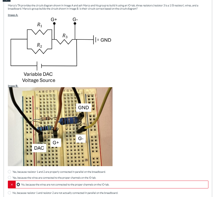 Yes, because resistor 1 and 2 are properly