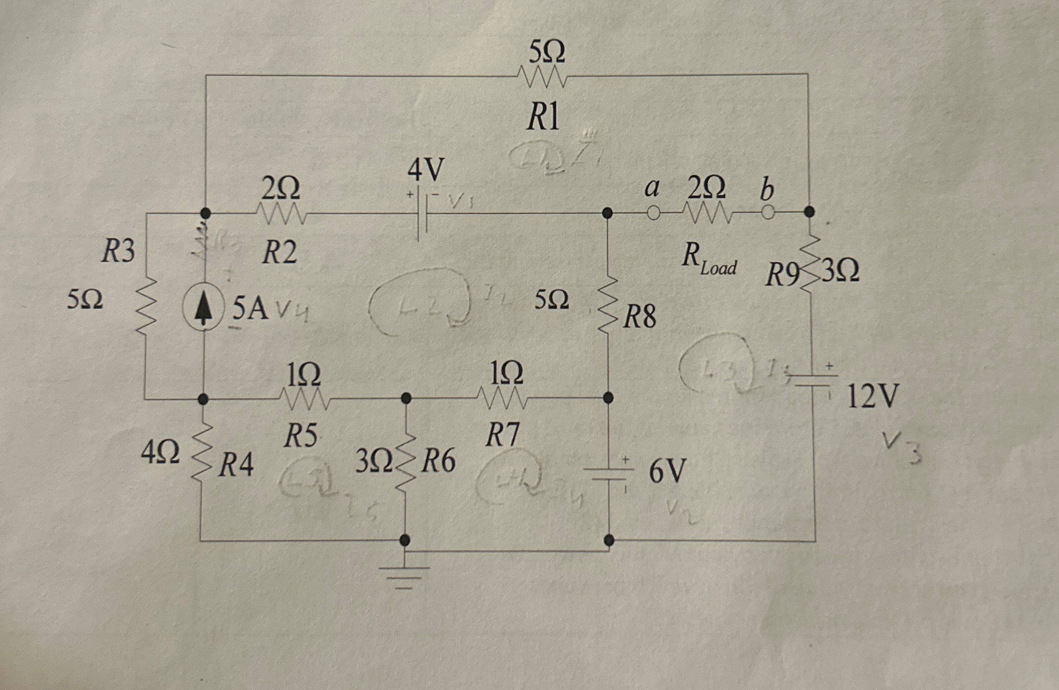 Find the thevenin voltage and R thev for this