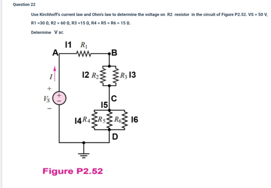Question 2 2 Use Kirchhoff's current law and