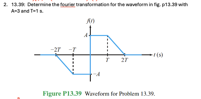 1 3 . 3 9 : Determine the fourier transformation