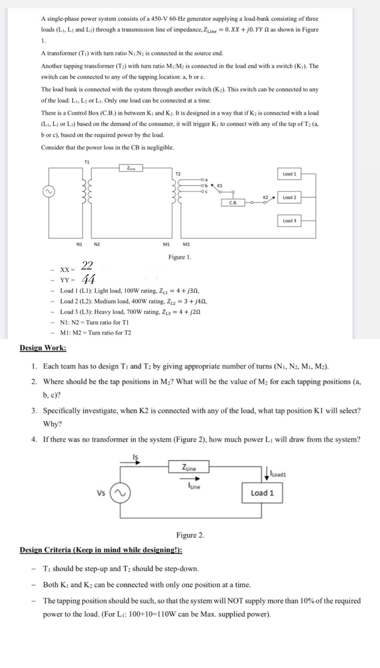 A single - phase power system consists of a 4 5 0