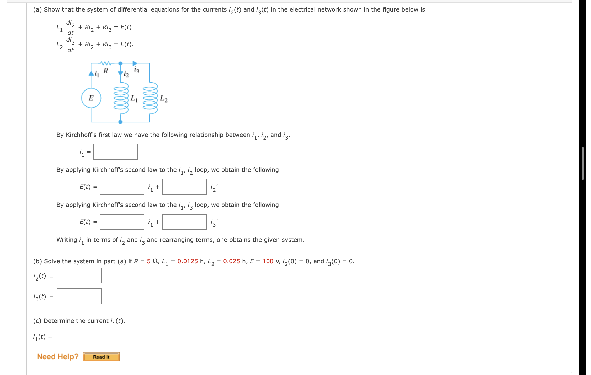 ( a ) Show that the system of differential