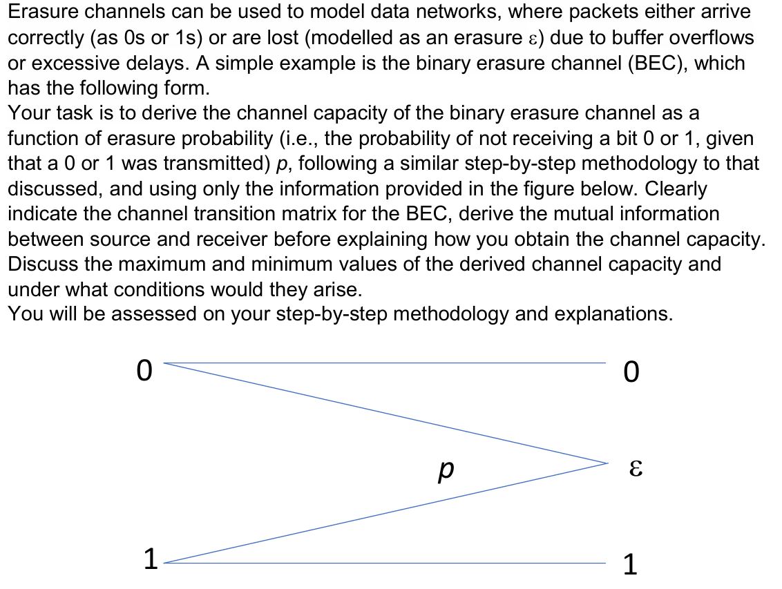 Erasure channels can be used to model data