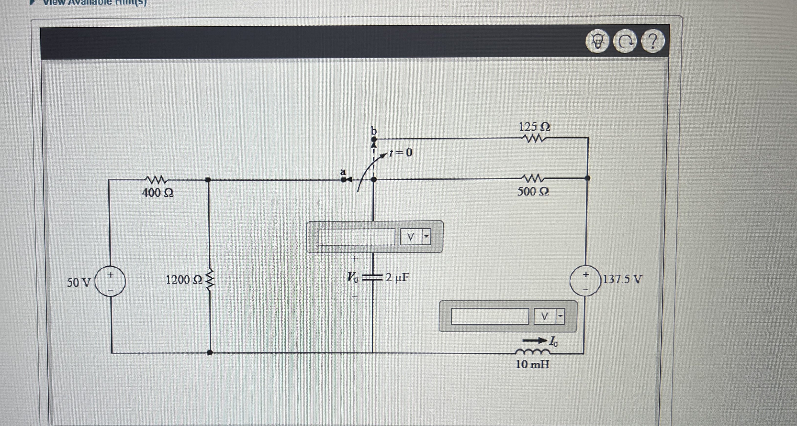 Place the initial conditions directly on the