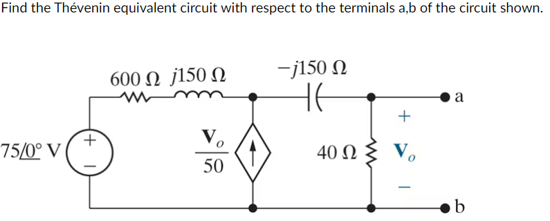 Find the Th venin equivalent circuit with respect