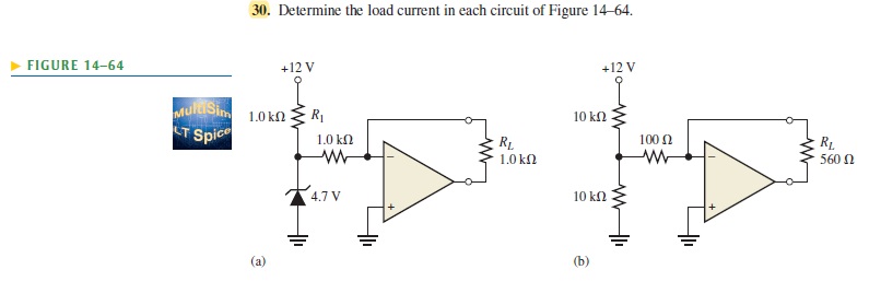3 0 . Determine the load current in each circuit