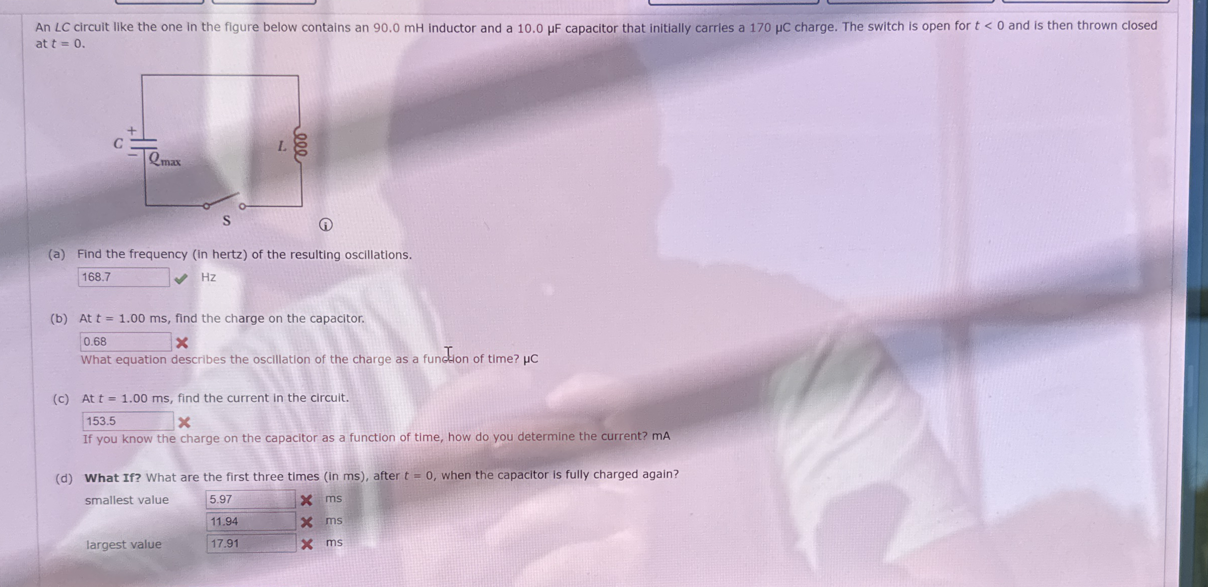 ( a ) Find the frequency ( in hertz ) of the