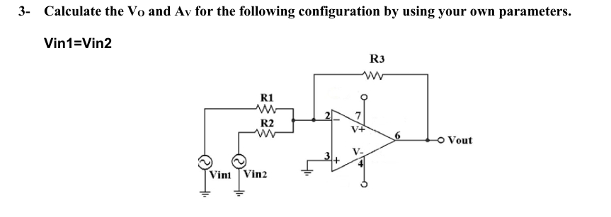 3 - Calculate the Vo and A _ ( V ) for the