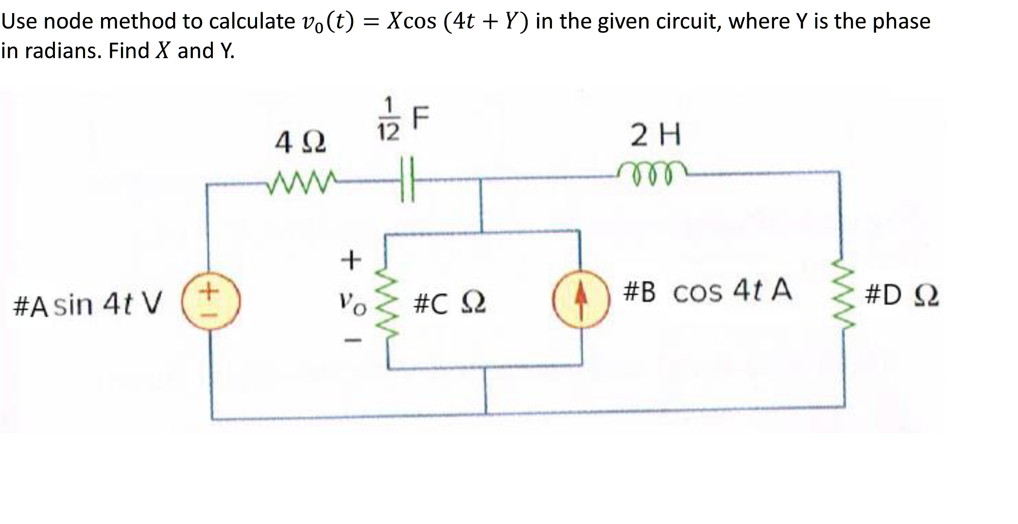 Use node method to calculate v _ ( 0 ) ( t ) =