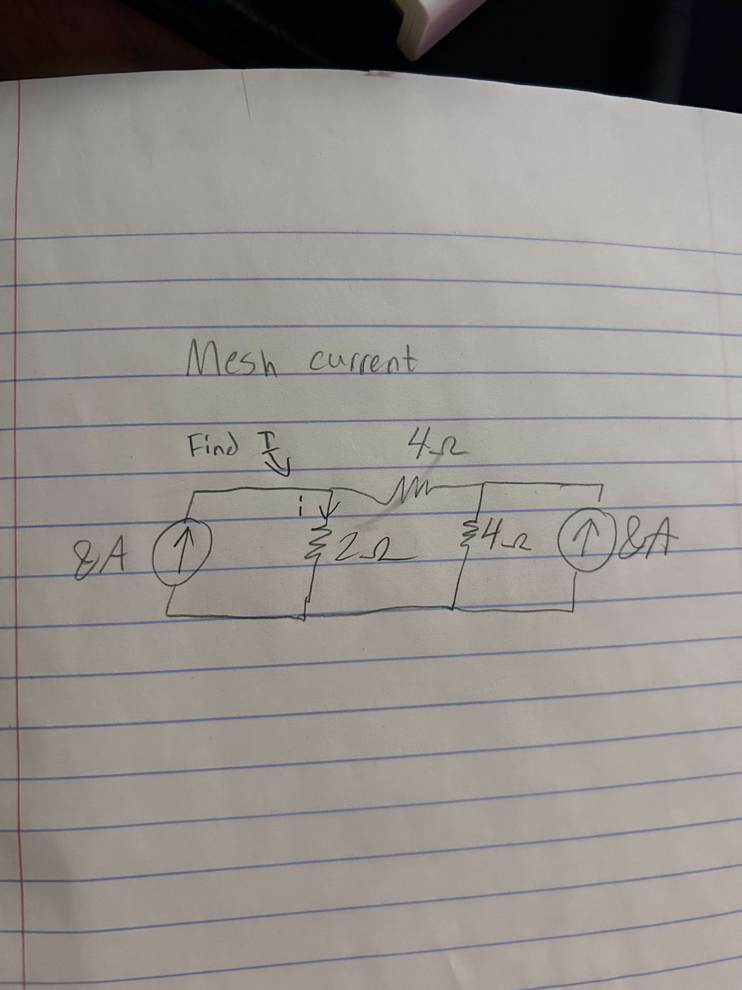 Find the current I using mesh current