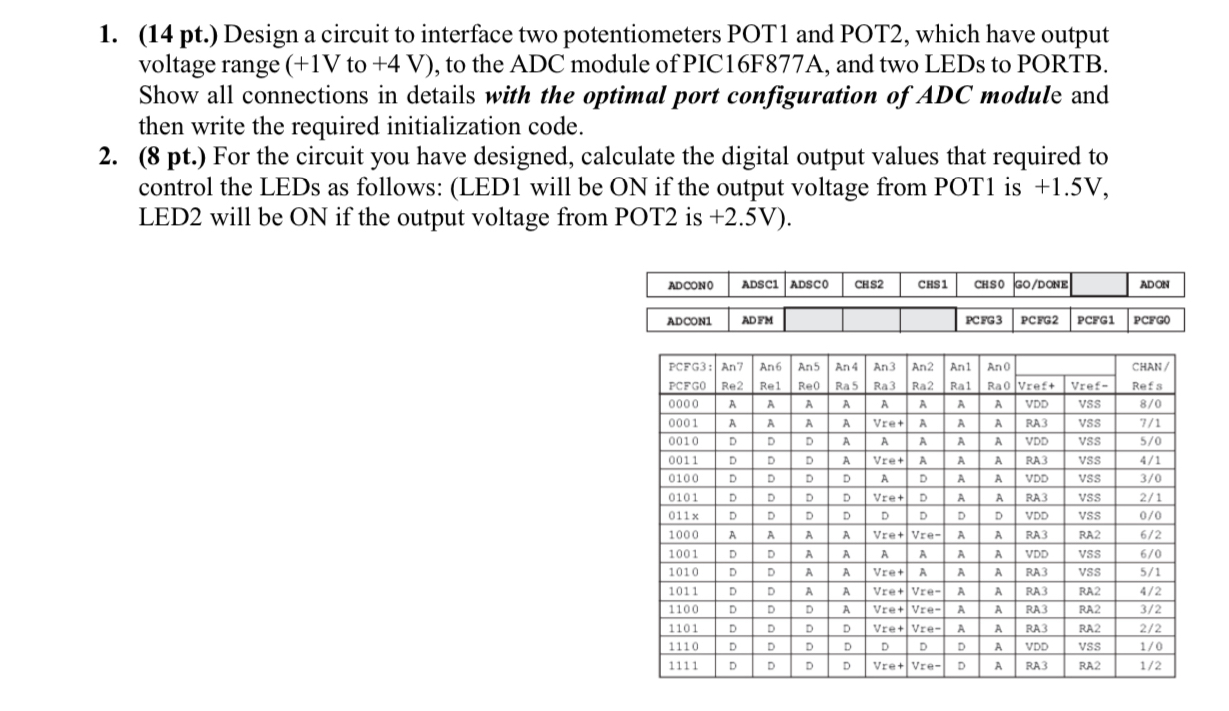 ( 1 4 pt . ) Design a circuit to interface two