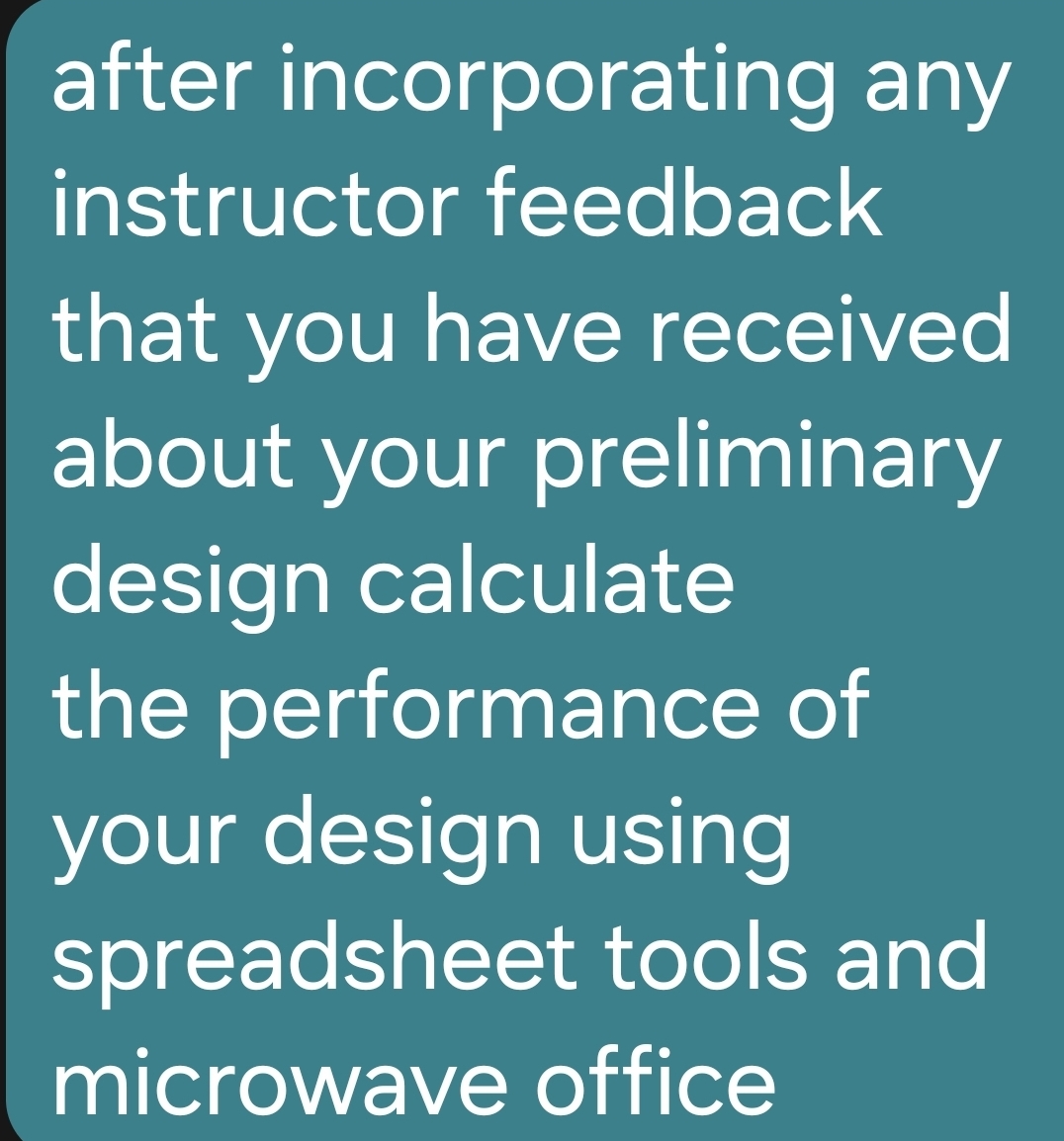 after incorporating any instructor feedback that