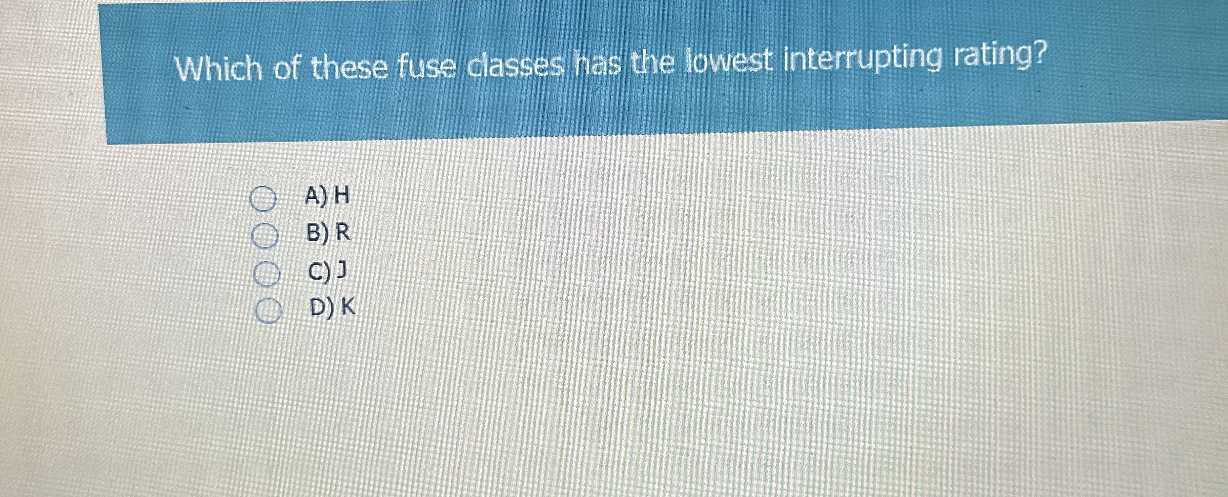 Which of these fuse classes has the lowest