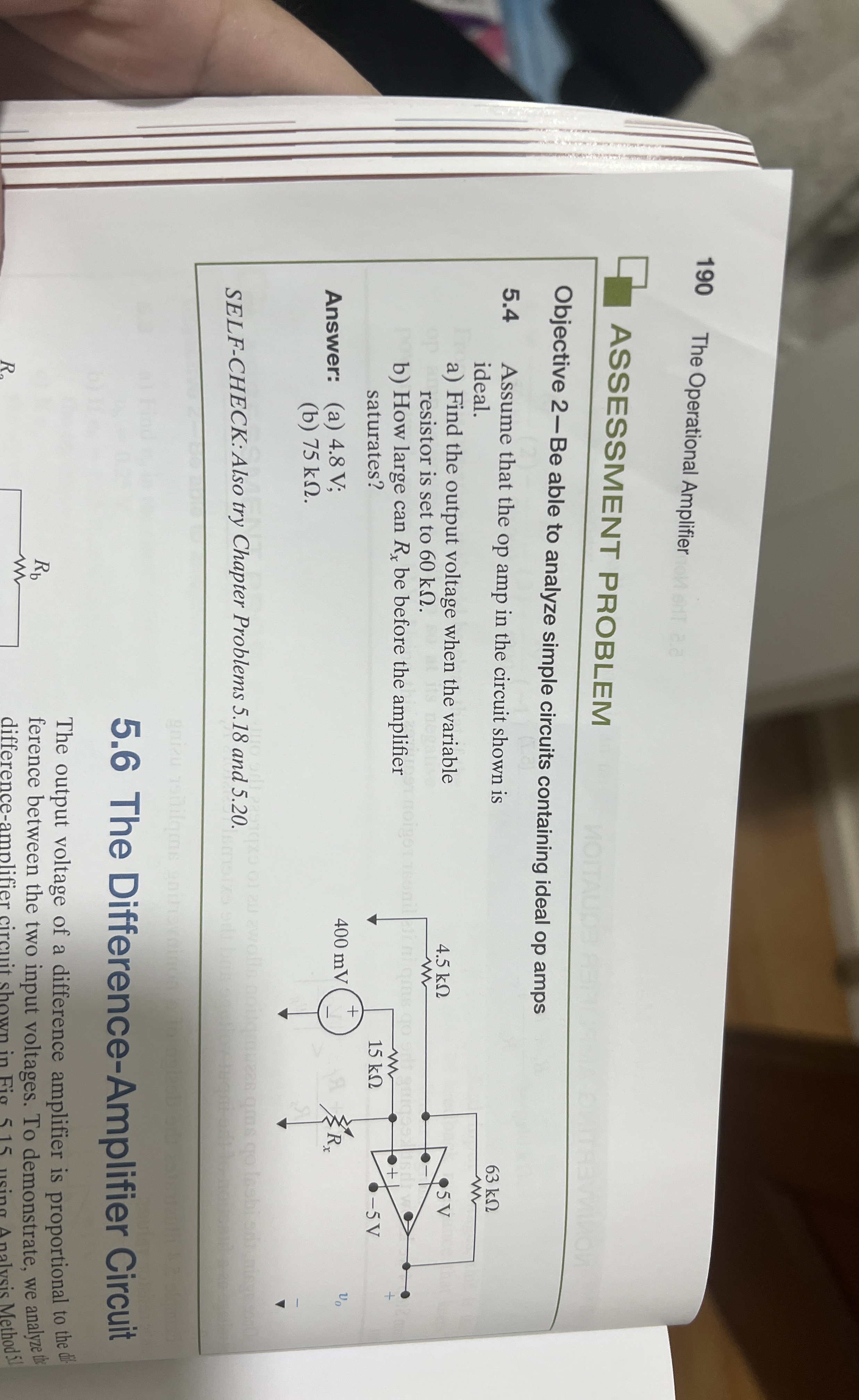 1 9 0 The Operational Amplifier ASSESSMENT
