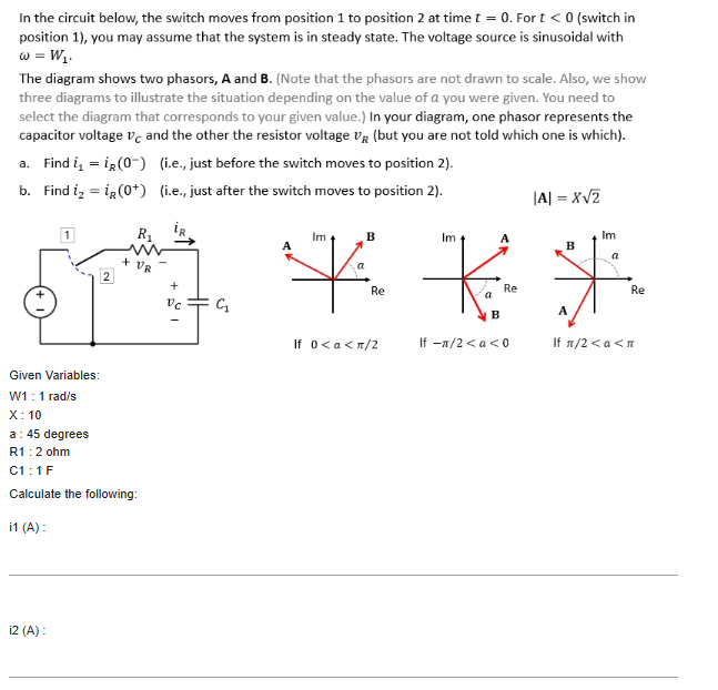 In the circuit below, the switch moves from