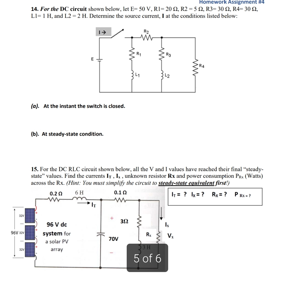 Homework Assignment # 4 1 4 . For the DC circuit