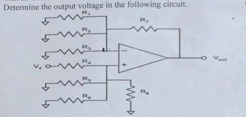 Determine the output voltage in the following