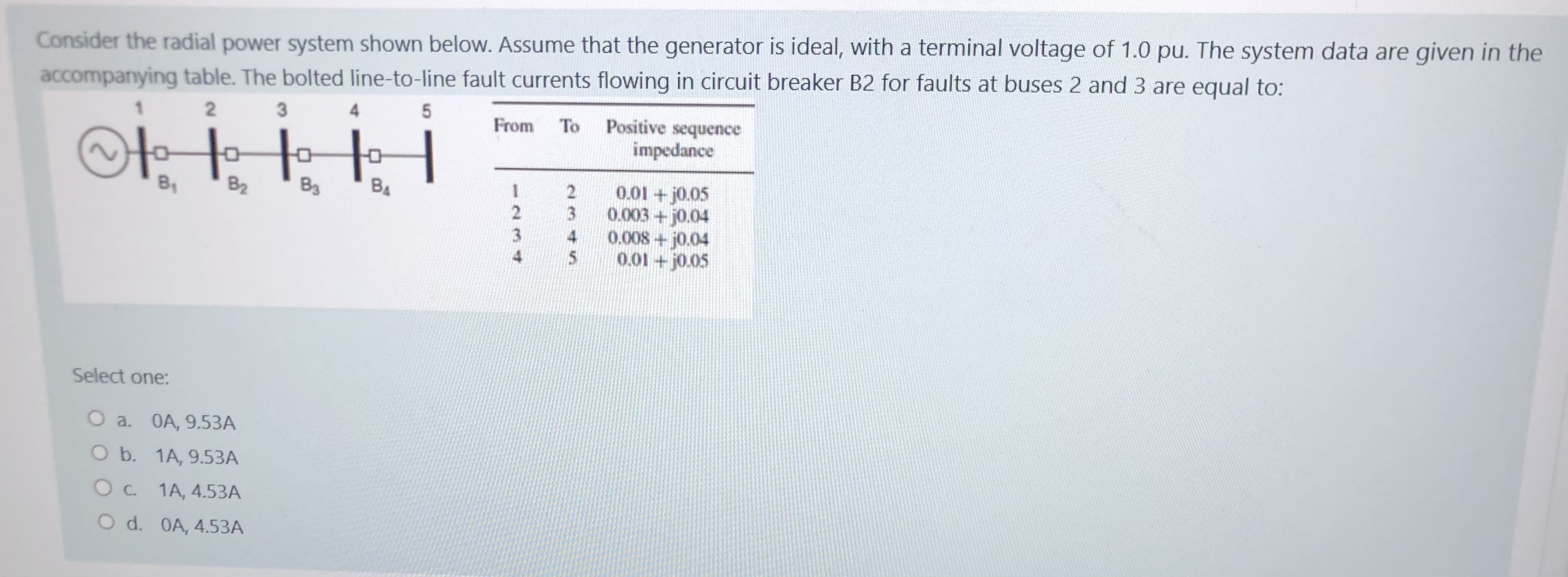Consider the radial power system shown below.