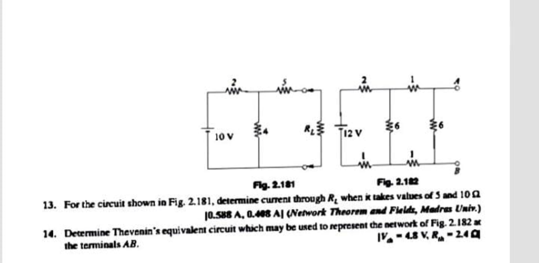 For the circuit shown in Fig. 2 . 1 8 1 ,