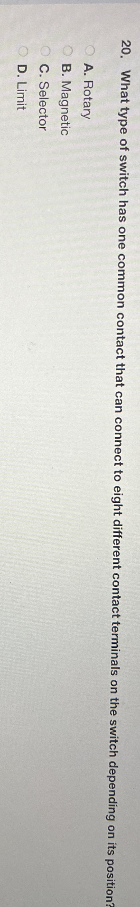 What type of switch has one common contact that