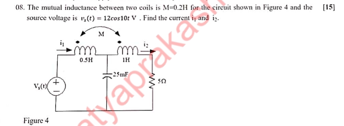 The mutual inductance between two coils is M = 0