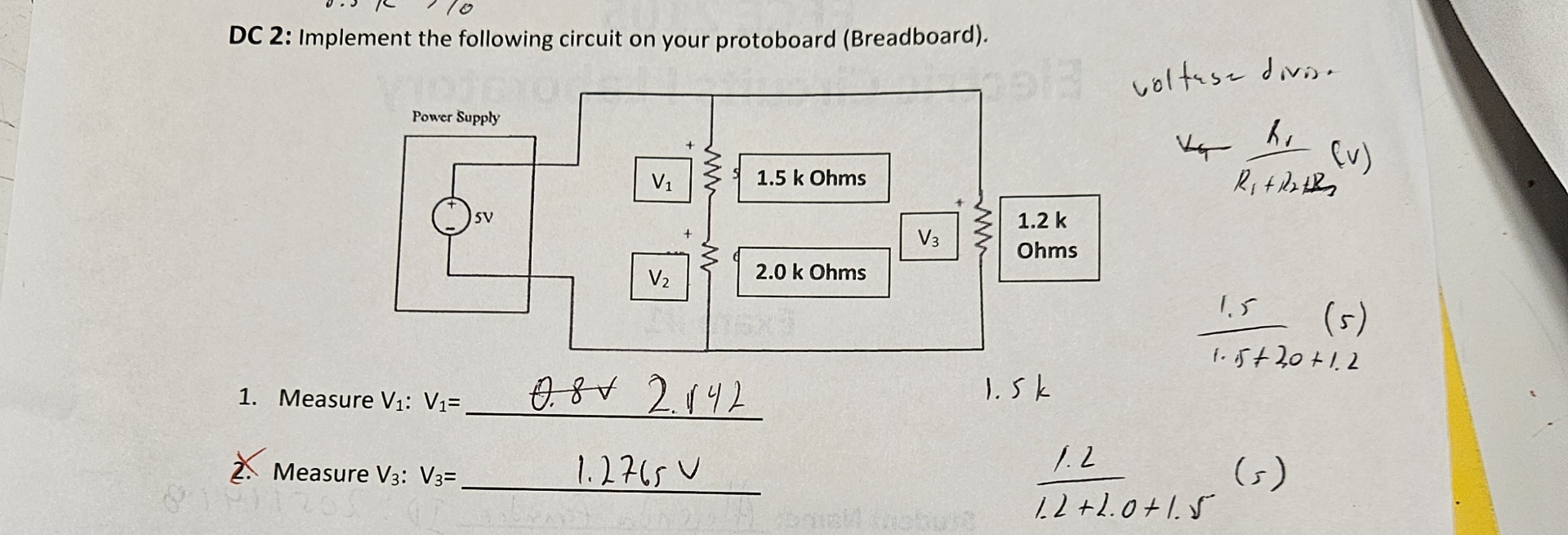 DC 2 : Implement the following circuit on your