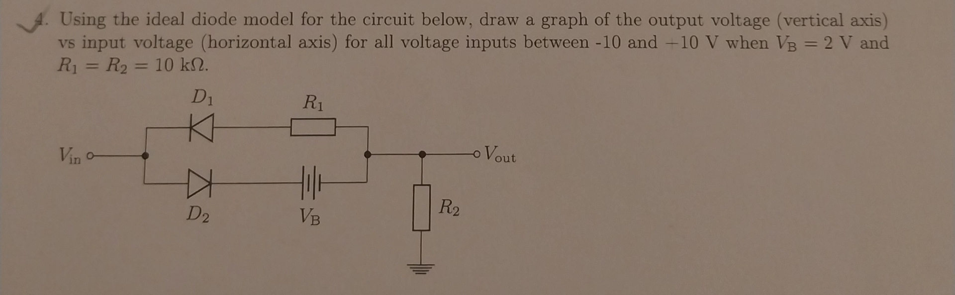 Using the ideal diode model for the circuit