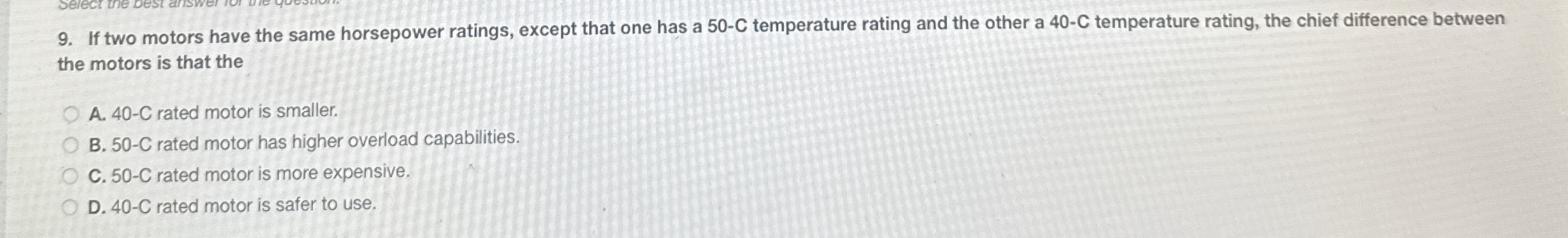 If two motors have the same horsepower ratings,
