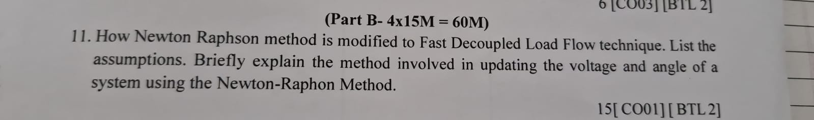 ( Part B - \ ( 4 \ times 1 5 M = 6 0 M ) \ ) 1 1