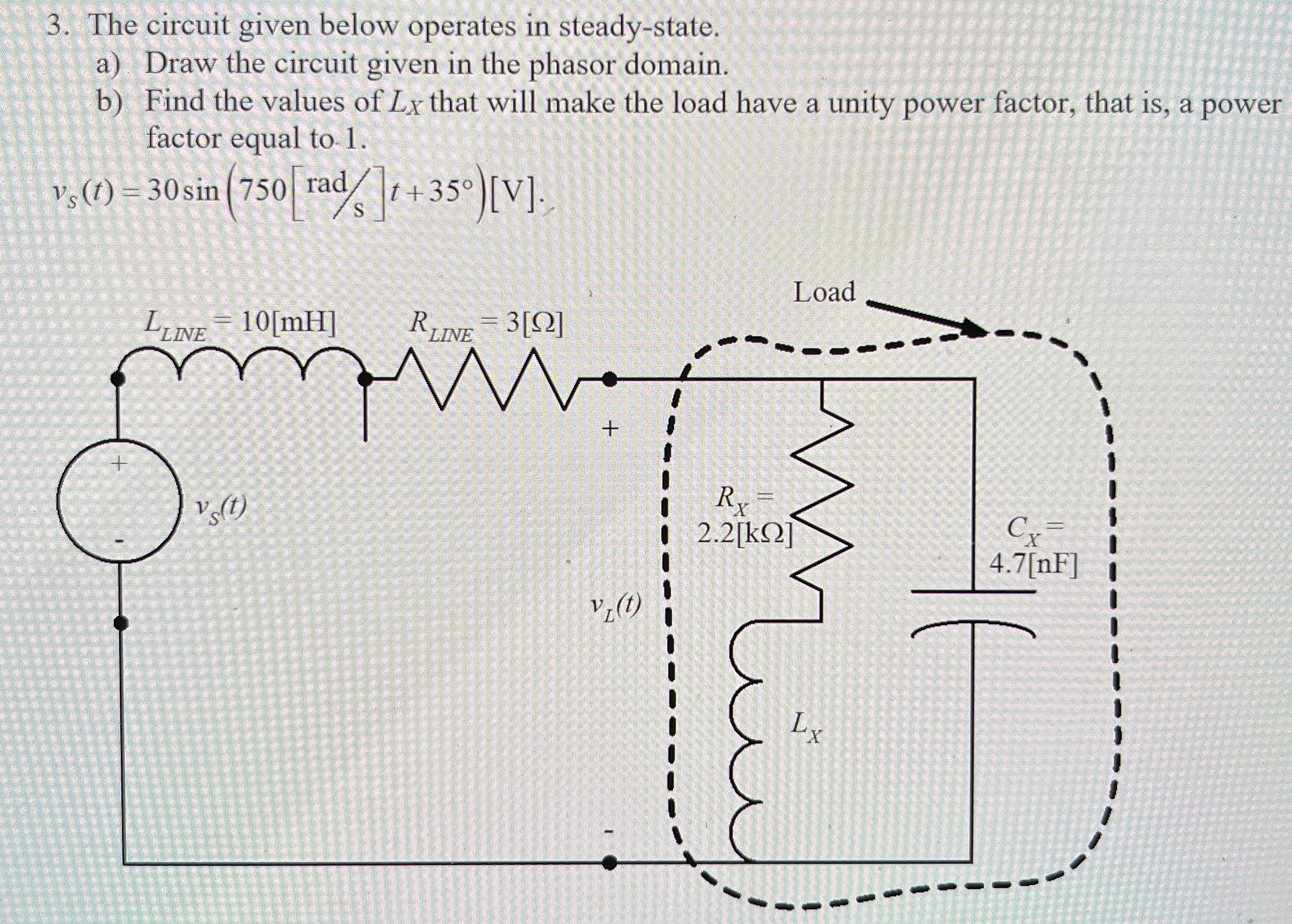 The circuit given below operates in steady -