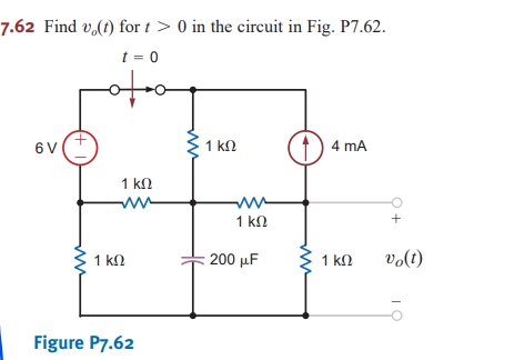 7 . 6 2 Find v _ ( o ) ( t ) for t  style=