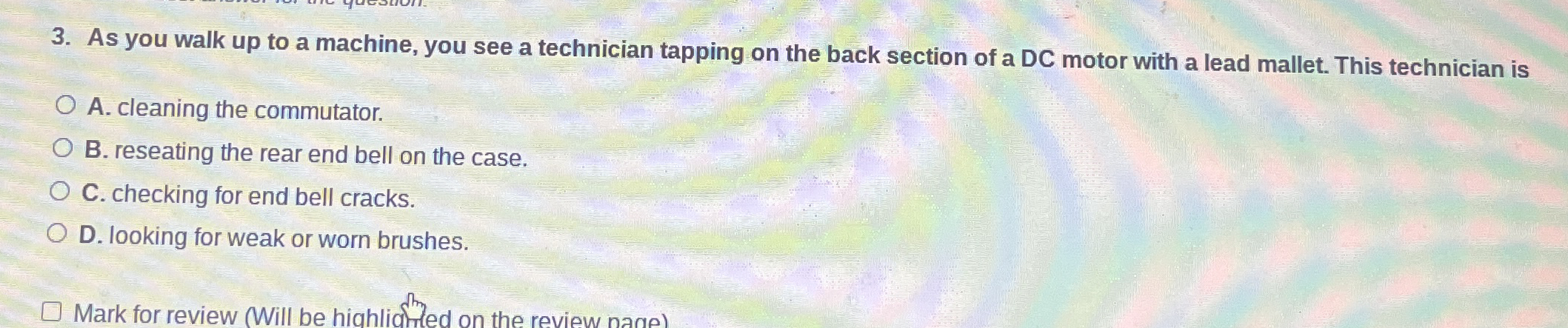 As you walk up to a machine, you see a technician