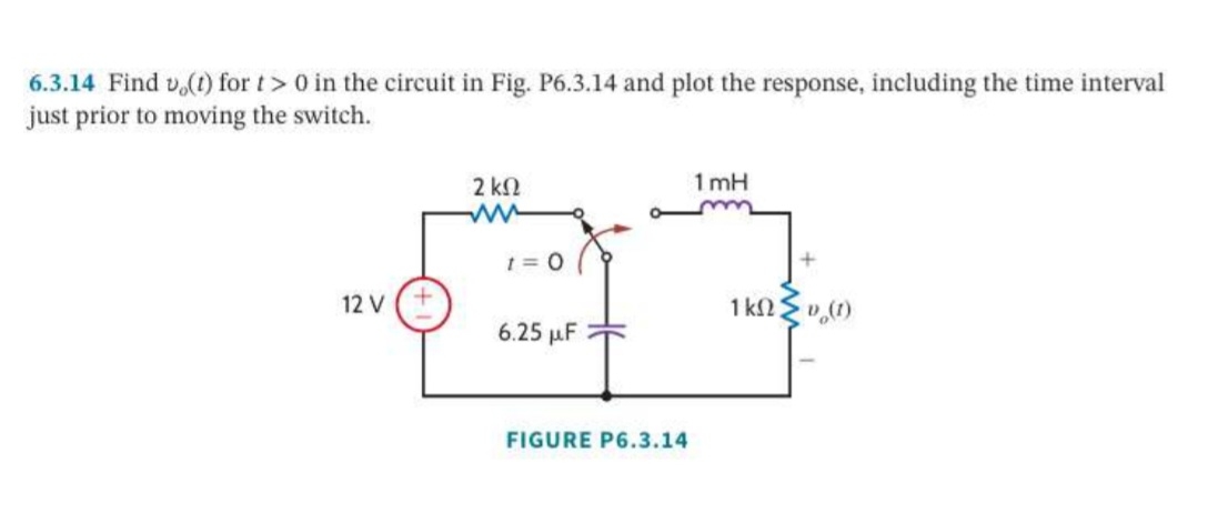 6 . 3 . 1 4 Find v o ( t ) for t  style=