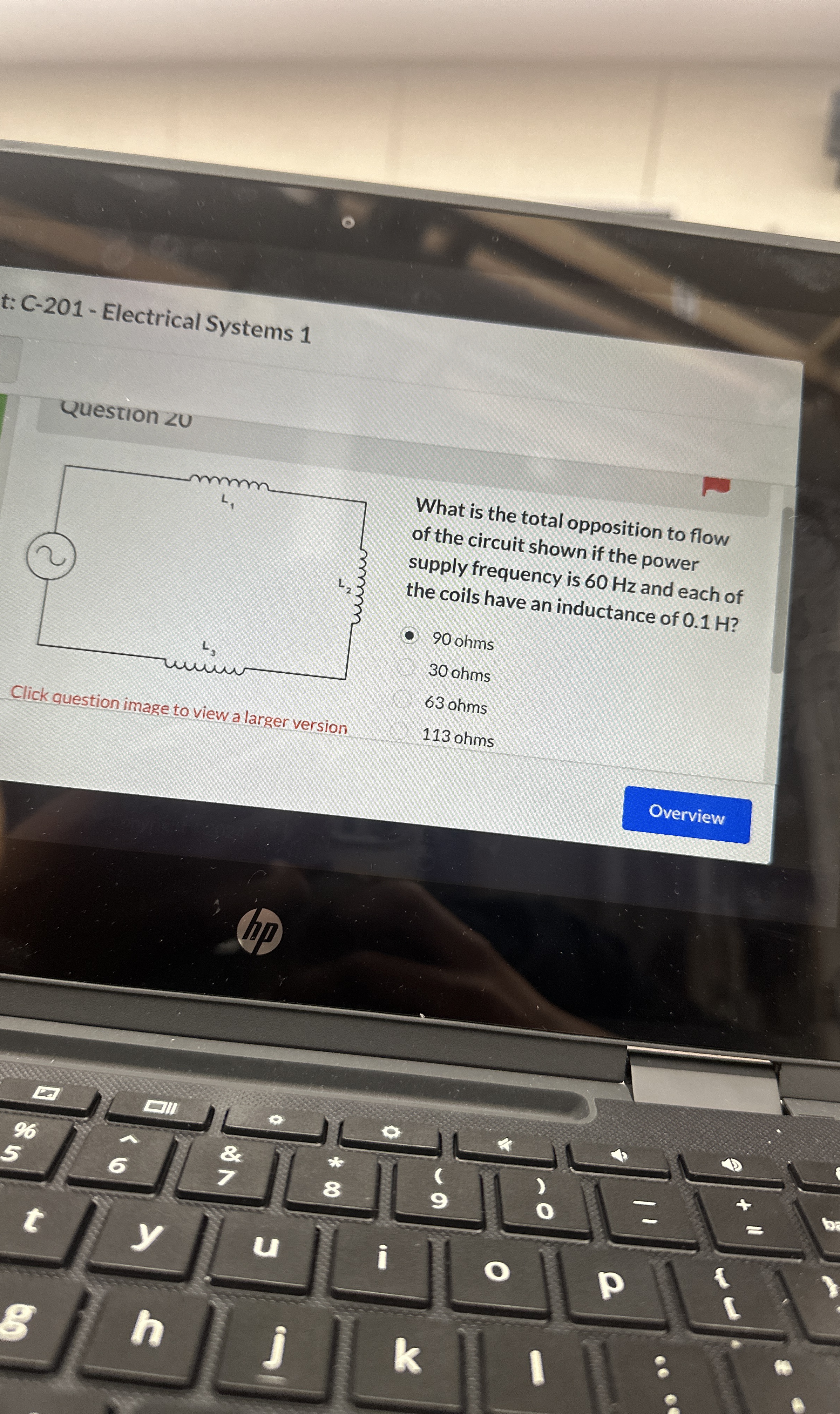 t: C - 2 0 1 - Electrical Systems 1 Question < 0