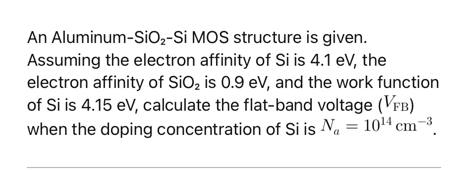 An Aluminum - S i O 2 - S i MOS structure is